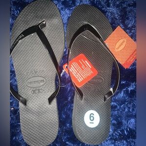 Havaianas Classic Black flip flop size 6 nwt